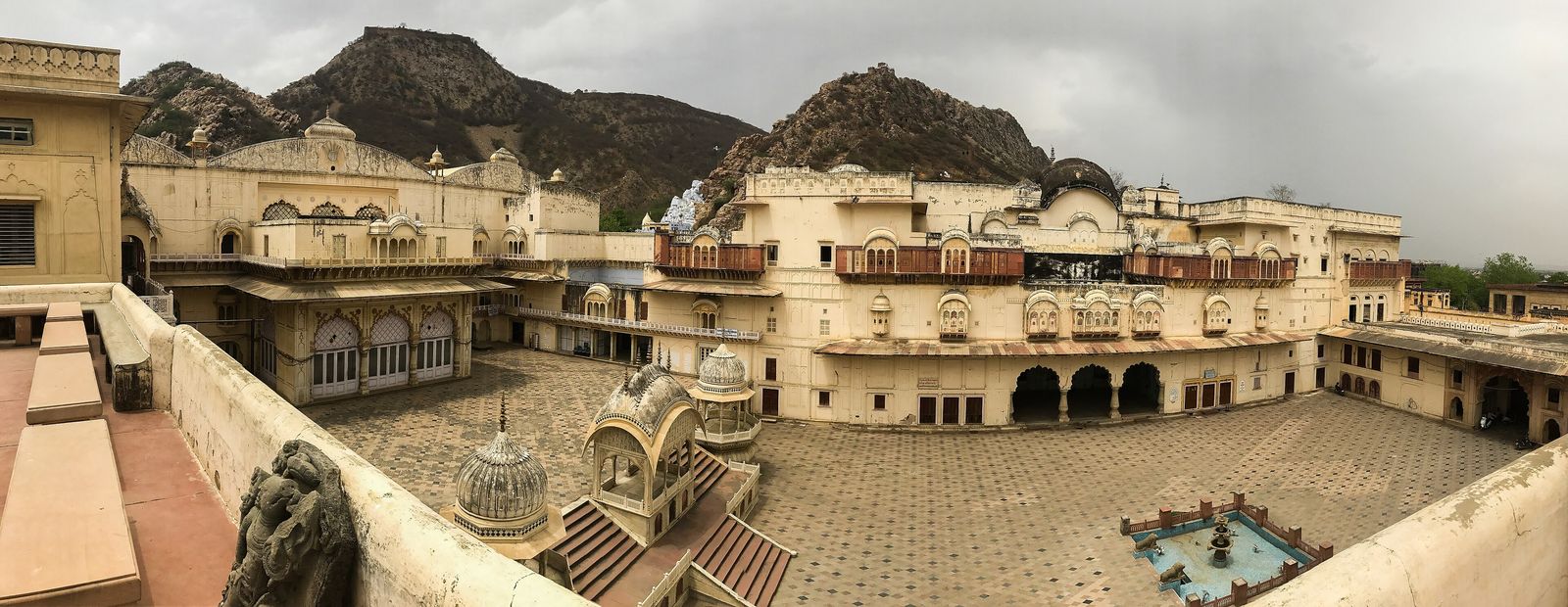 A wide inner view of the City Palace at Alwar