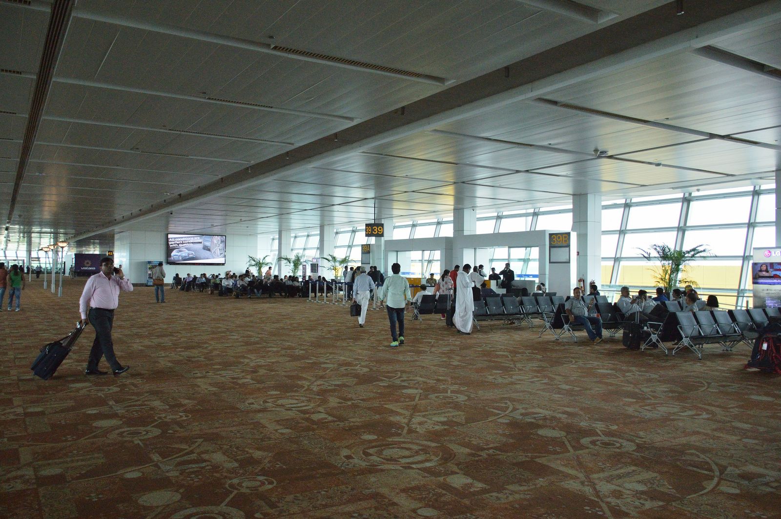 The arrivals area of Terminal 3 at Indira Gandhi International Airport in Delhi