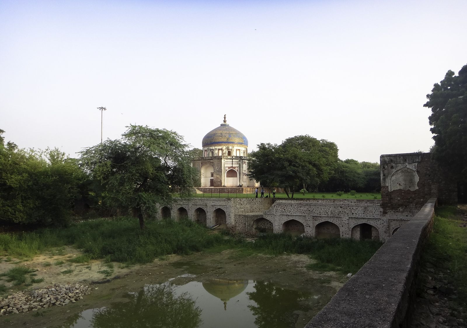 The blue-tiled dome of the Nila Gumbad beside the Humayun's Tomb complex in Delhi