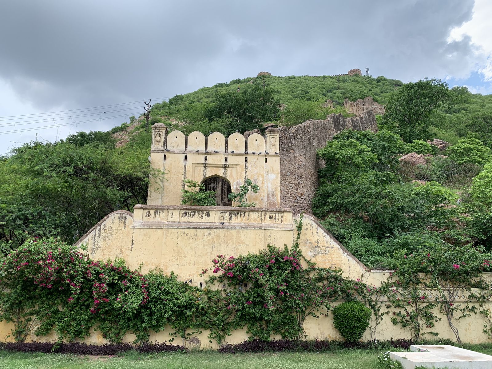 The carved royal cenotaphs of the Jaipur rulers at Gaitore below Nahargarh