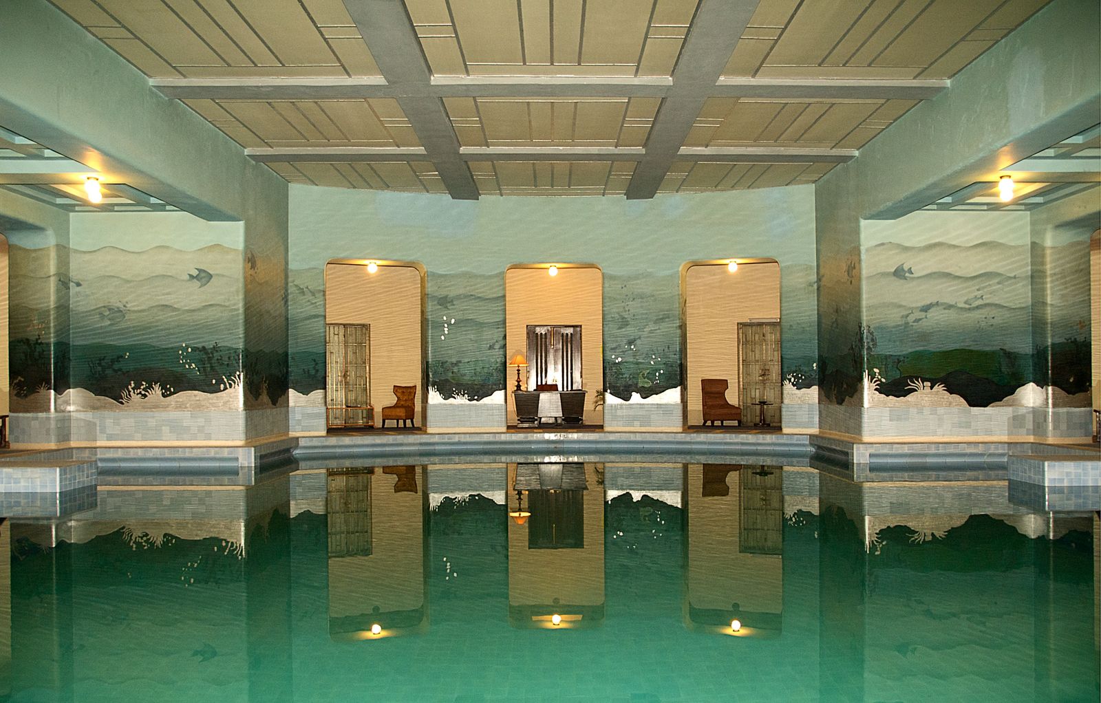 The indoor pool inside Umaid Bhawan Palace in Jodhpur