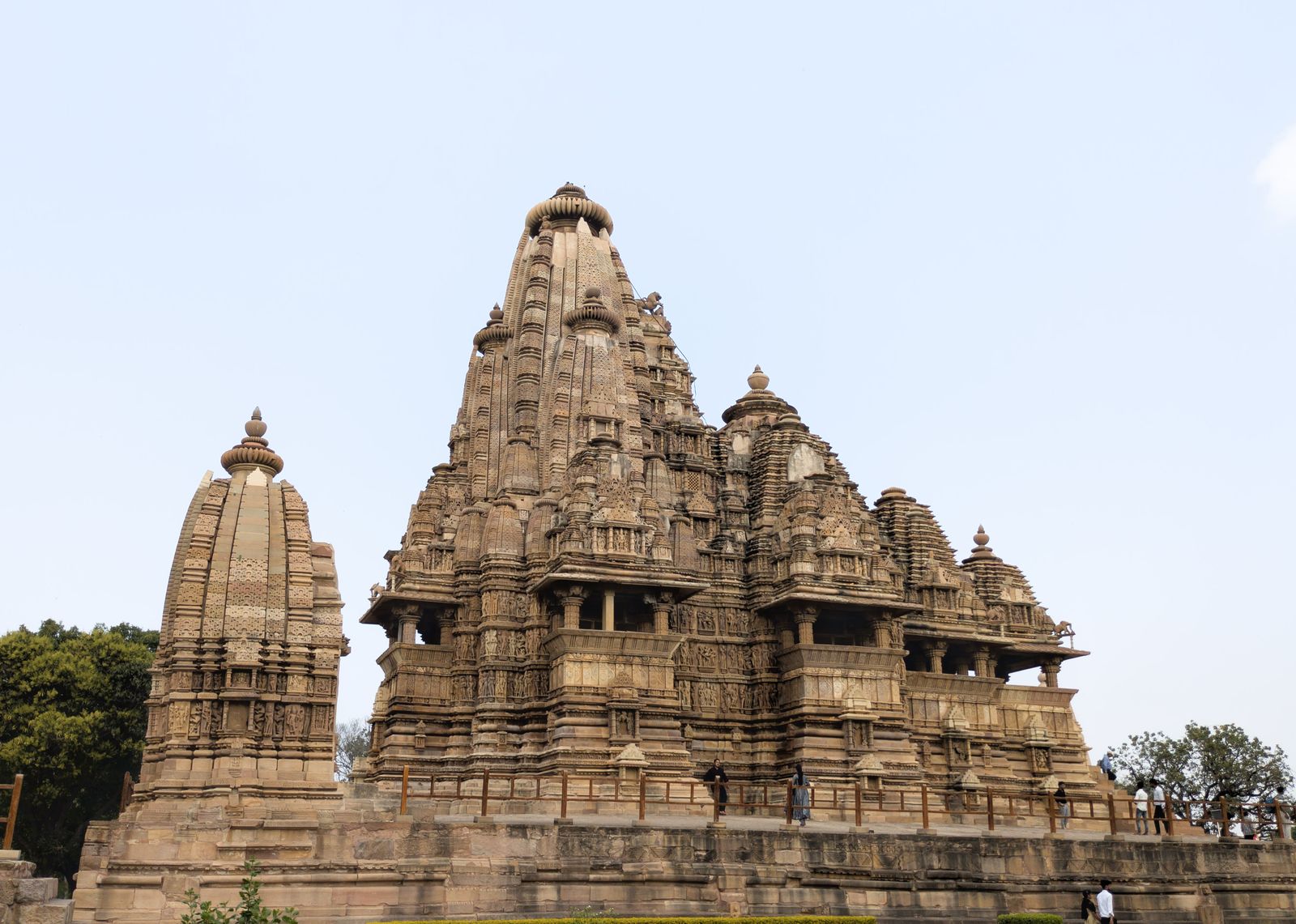 The rising spires of the Kandariya Mahadeva temple in the Western Group at Khajuraho