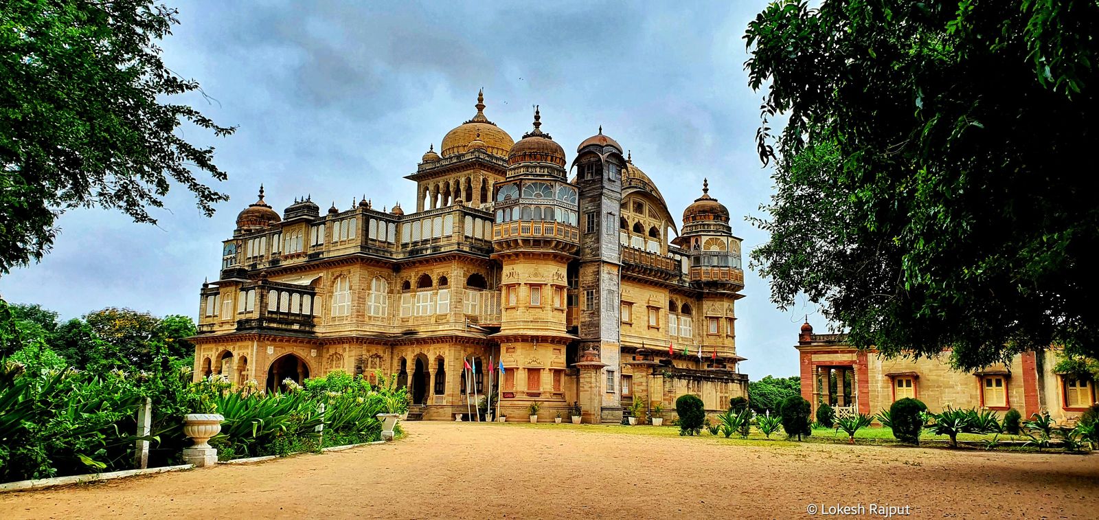 Vijay Vilas Palace at Mandvi, a sandstone palace with domes and arches