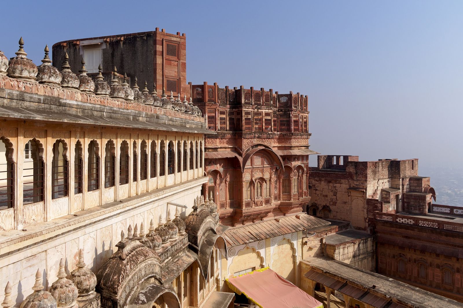 Mehrangarh Fort rising from its rock above Jodhpur