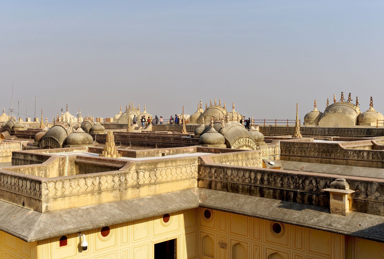 The ramparts of Nahargarh Fort on the Aravalli ridge overlooking Jaipur at sunset