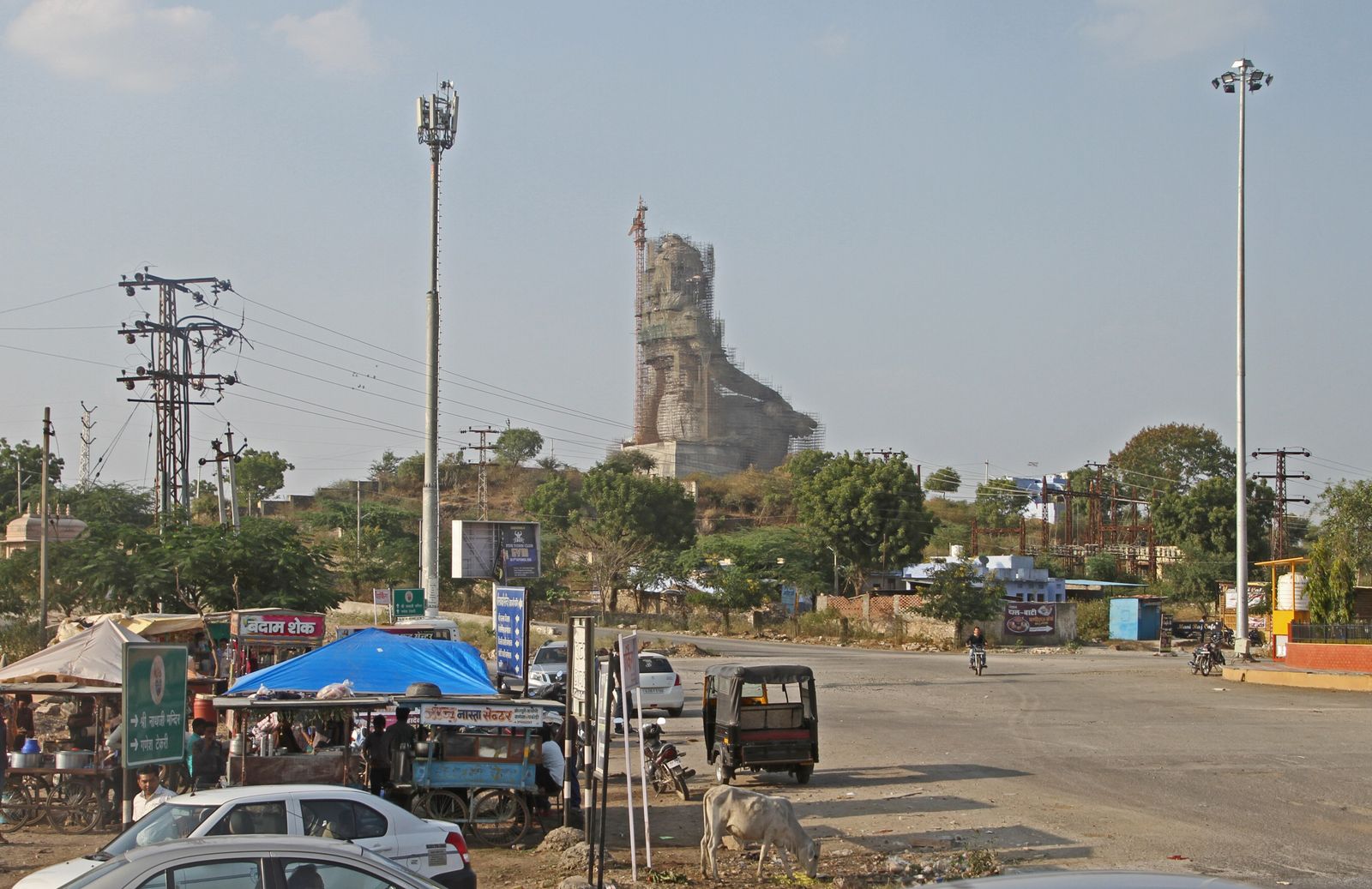 The giant seated Shiva of the Statue of Belief on its hill above Nathdwara