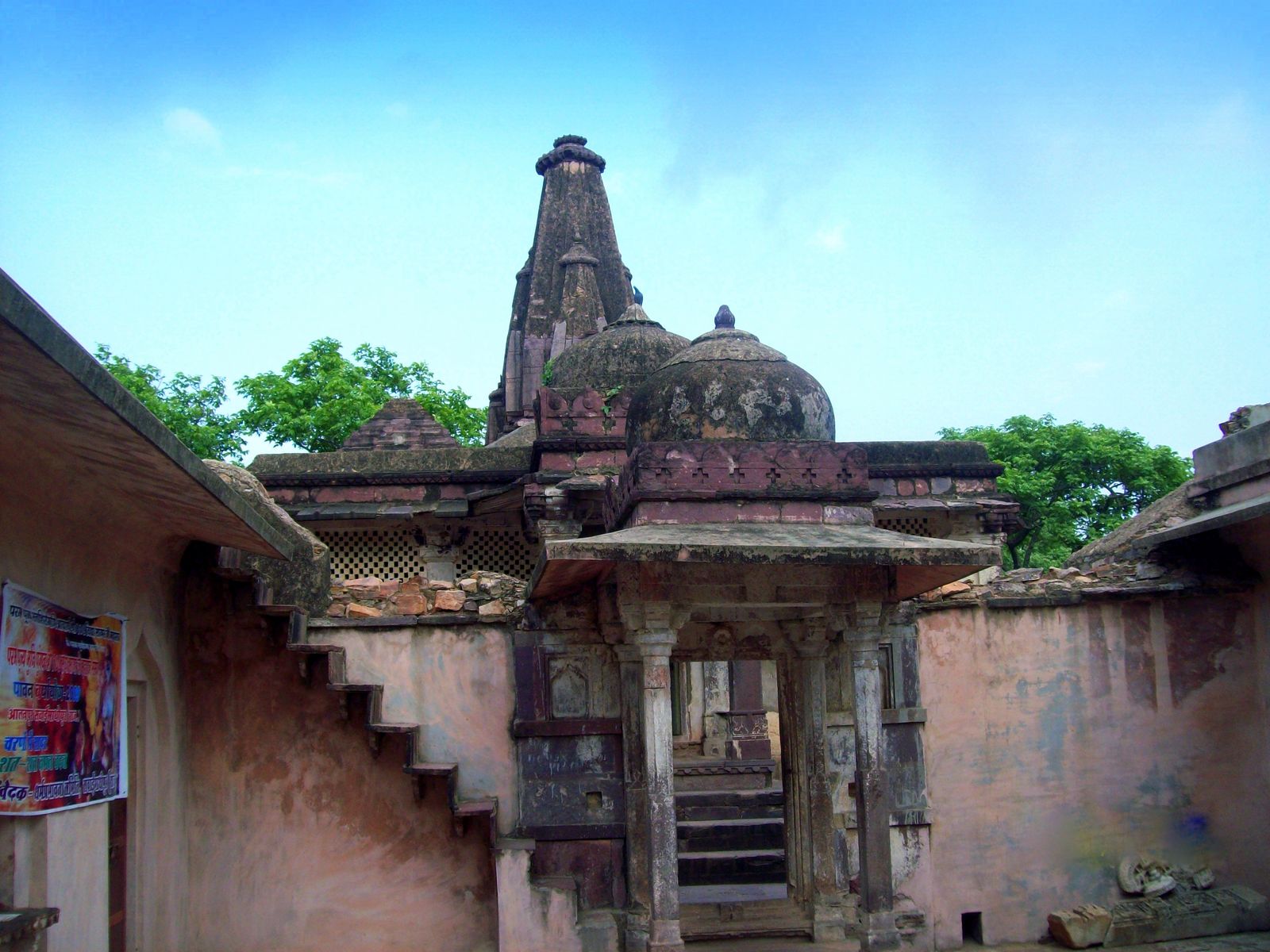 The carved stone entrance of a Jain temple inside Ranthambore Fort