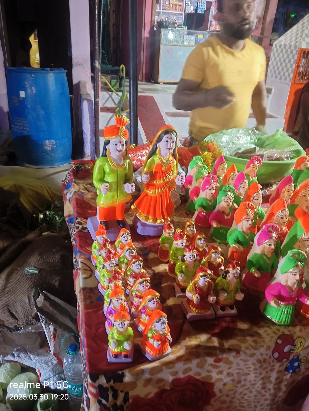 Painted Gangaur idols made for the festival