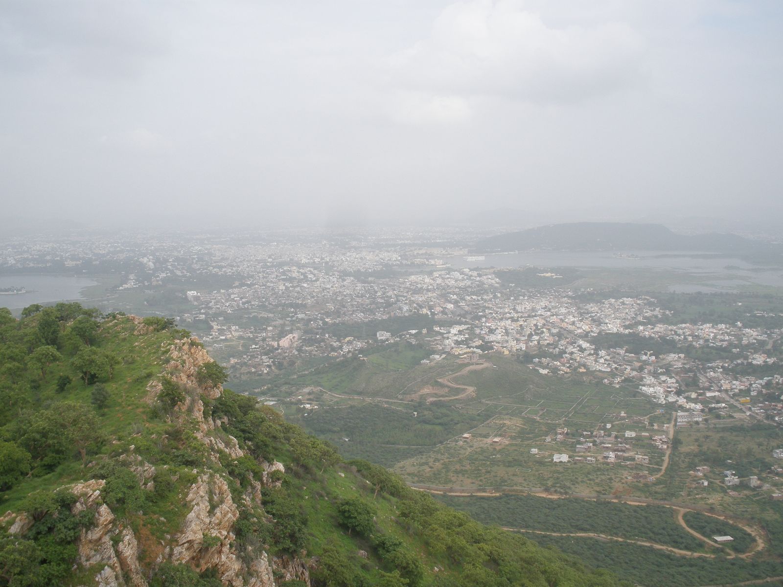 The view over Udaipur's lakes and the Aravalli hills from Sajjangarh, the Monsoon Palace